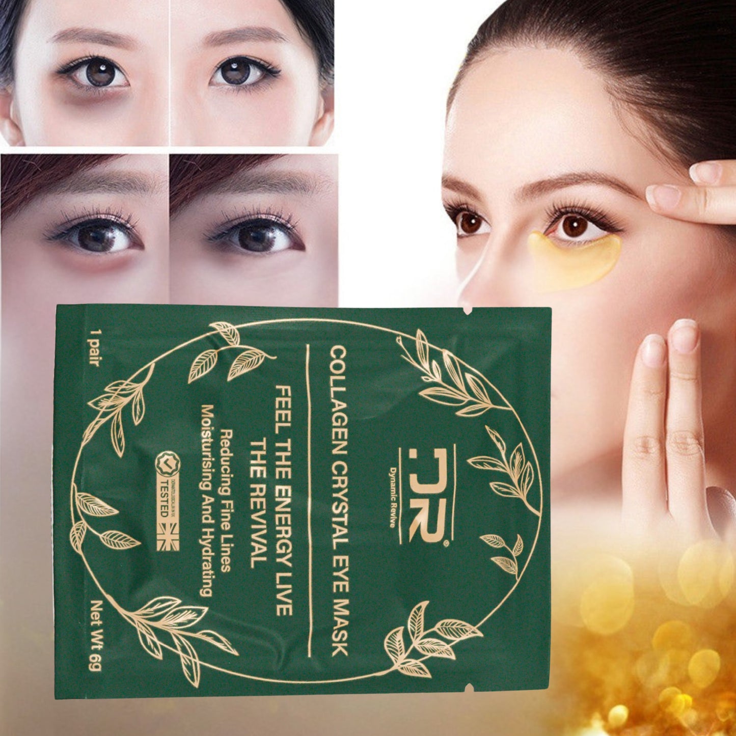 Eye Collagen Mask – Hydrogel Gold Patches to Reduce Puffiness & Dark Circles