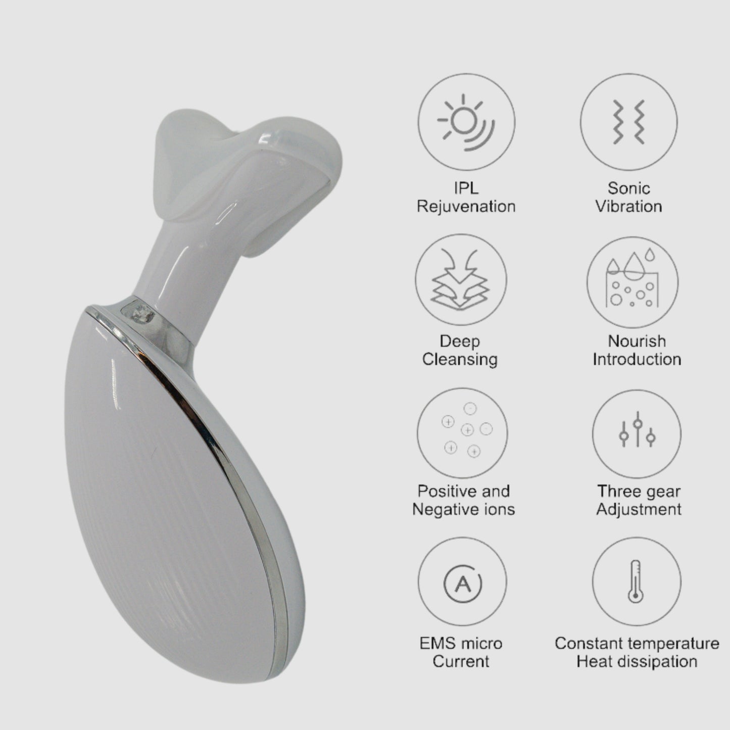 LED Therapy Handheld Device 3-Color Light, Vibration Massage, & EMS Firming