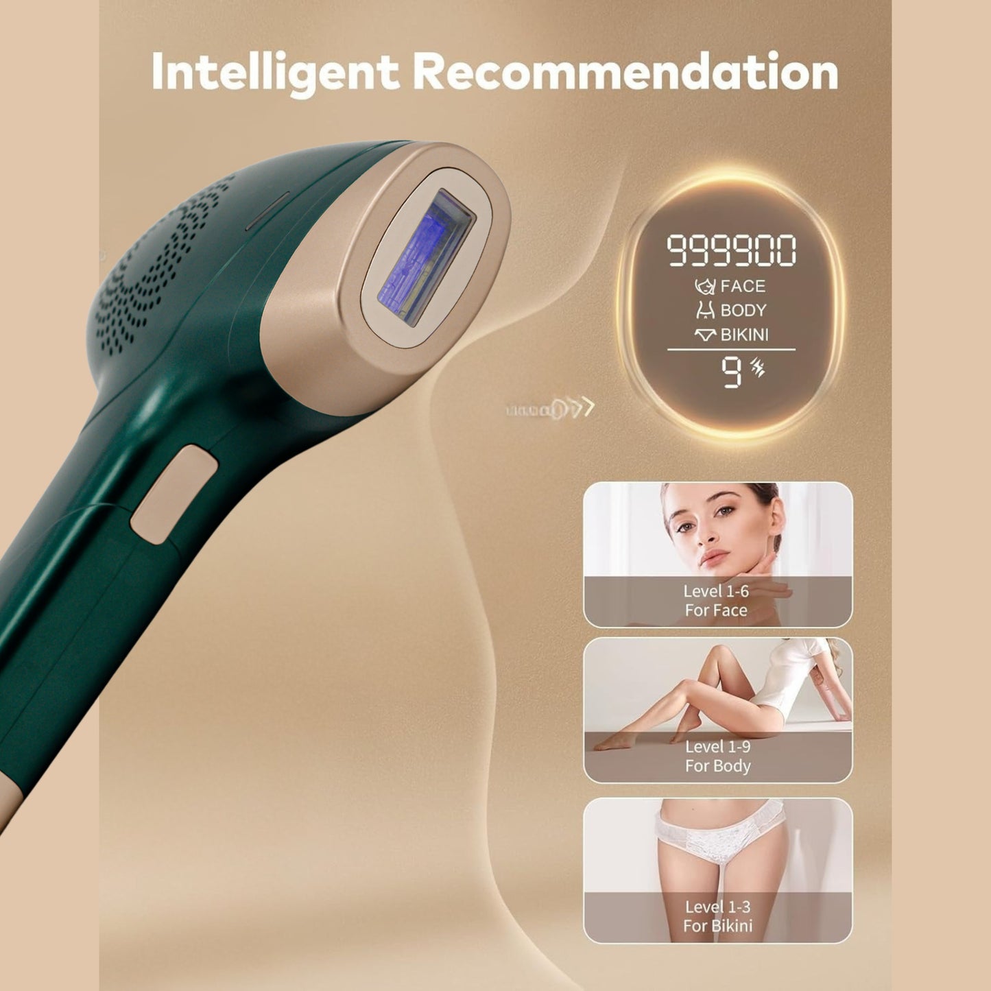 Laser Hair Removal Device For Full Body Sapphire Double Freezing Point Depilator Green
