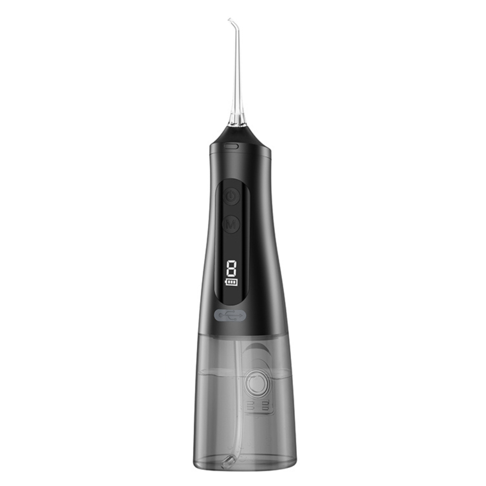 Water Flosser Portable Oral Irrigator with LED Digital Display Black