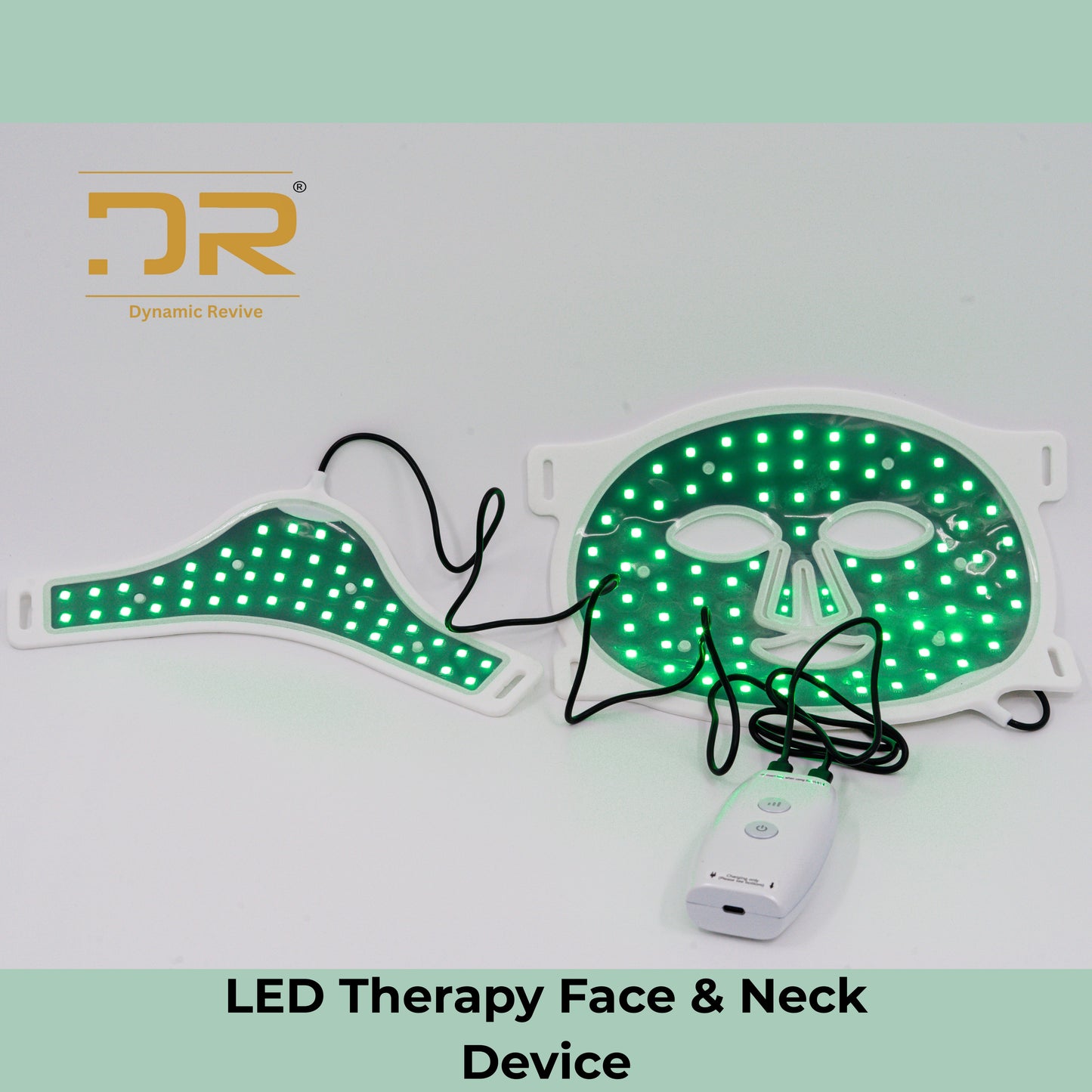 Silicone LED Face & Neck Therapy Mask – 7-Color Light + Near-Infrared White