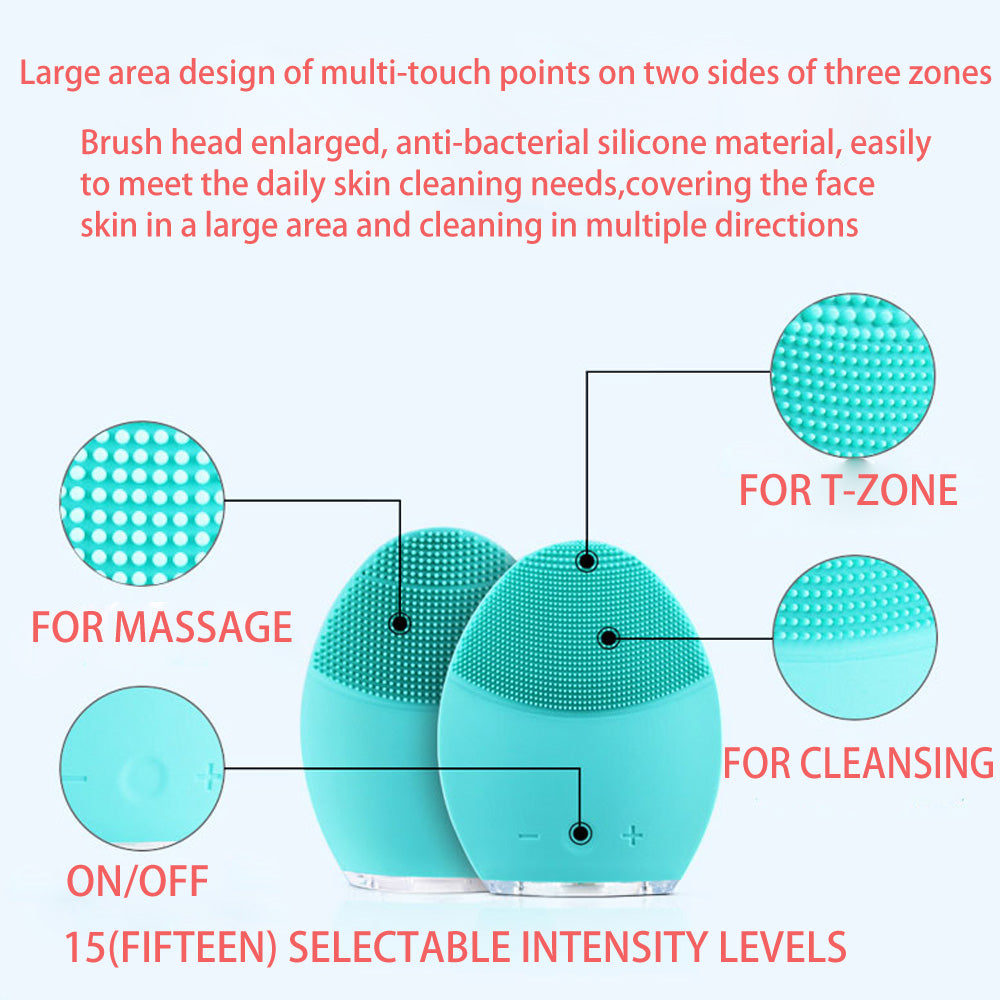 Facial Cleansing & Massaging Brush Sonic Silicone Face Cleaner