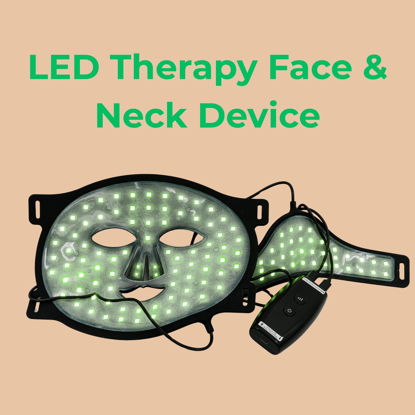 Silicone LED Face & Neck Therapy Mask – 7-Color Light + Near-Infrared black
