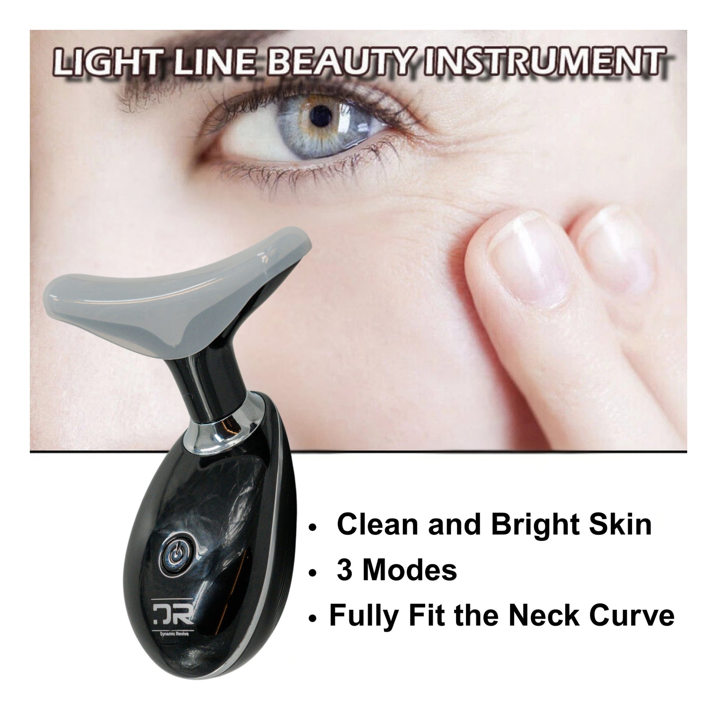 LED Therapy Handheld Device 3-Color Light, Vibration Massage, & EMS Firming Black