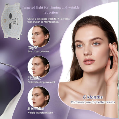 Silicone LED Face & Neck Therapy Mask – 7-Color Light + Near-Infrared White