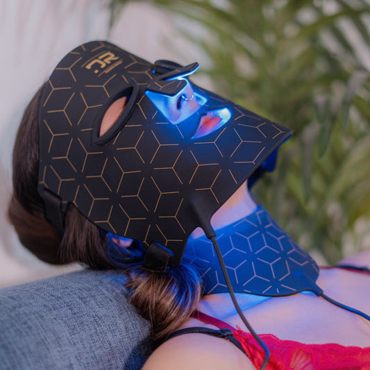 Silicone LED Face & Neck Therapy Mask – 7-Color Light + Near-Infrared black
