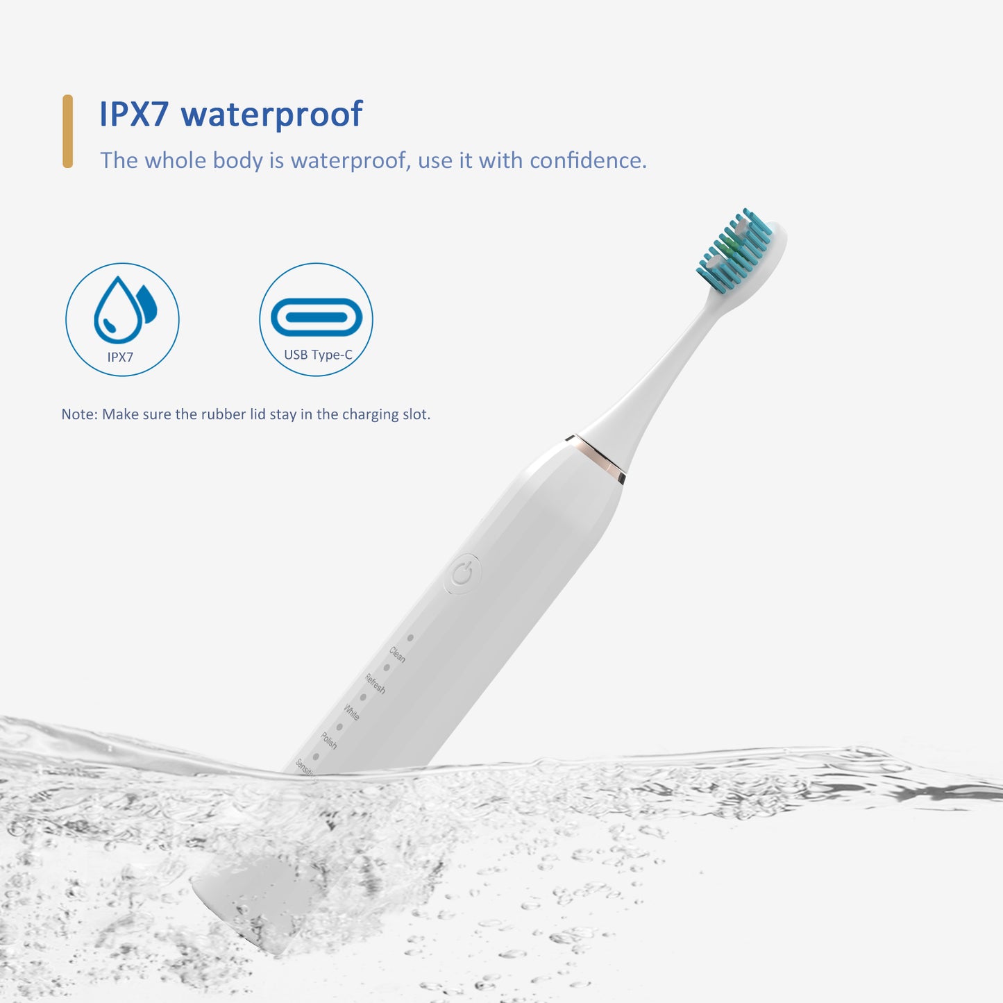 White Electric Toothbrush | Advanced Sonic Cleaning Technology