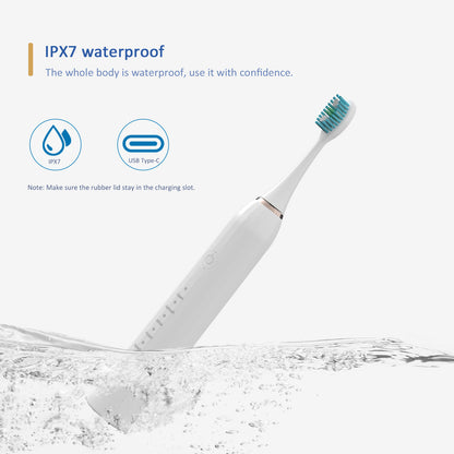 White Electric Toothbrush | Advanced Sonic Cleaning Technology