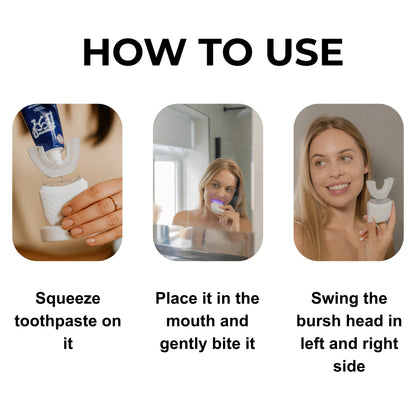 U-Shaped Electric Toothbrush with Massaging | 4 Modes, 360° Cleaning, Wireless Charging, IPX7 Waterproof