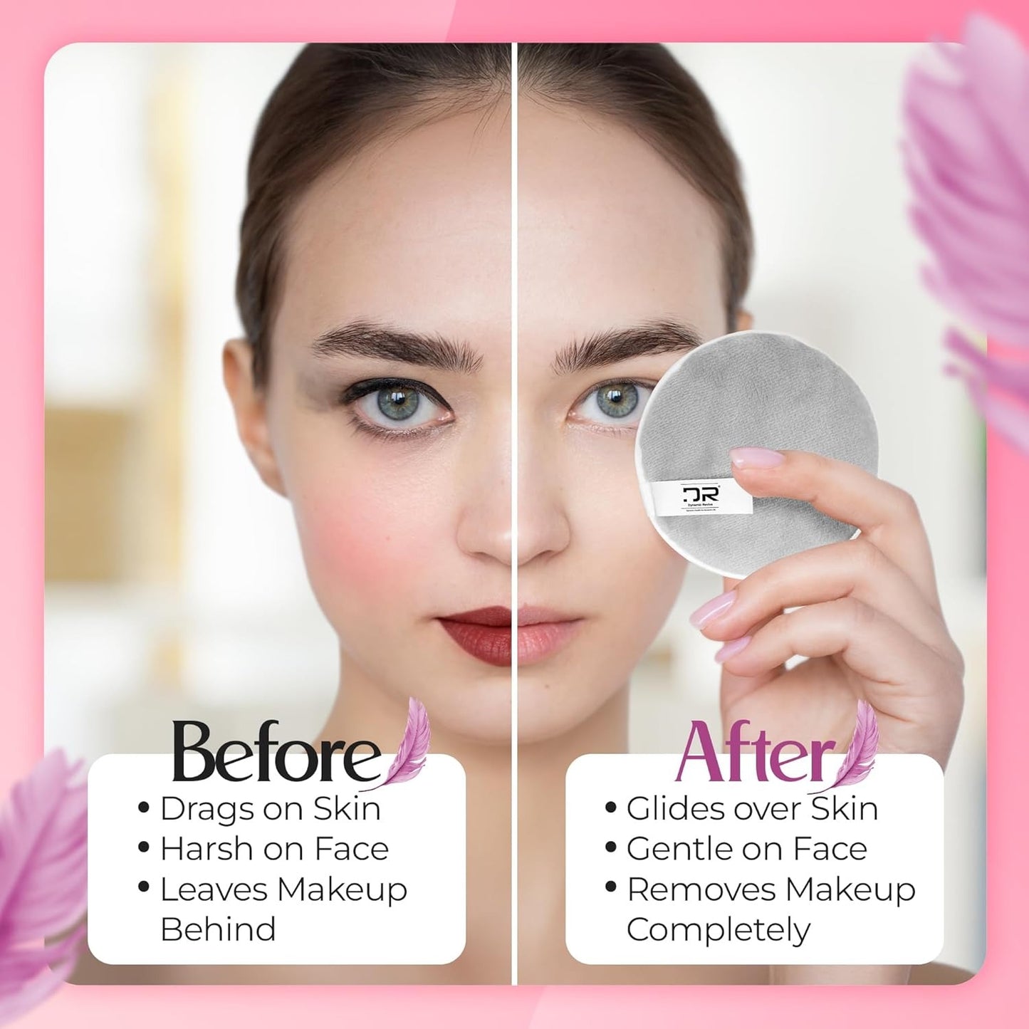 Reusable Make Up Remover Kit Bag – Eco-Friendly Cleanser & Pads Set