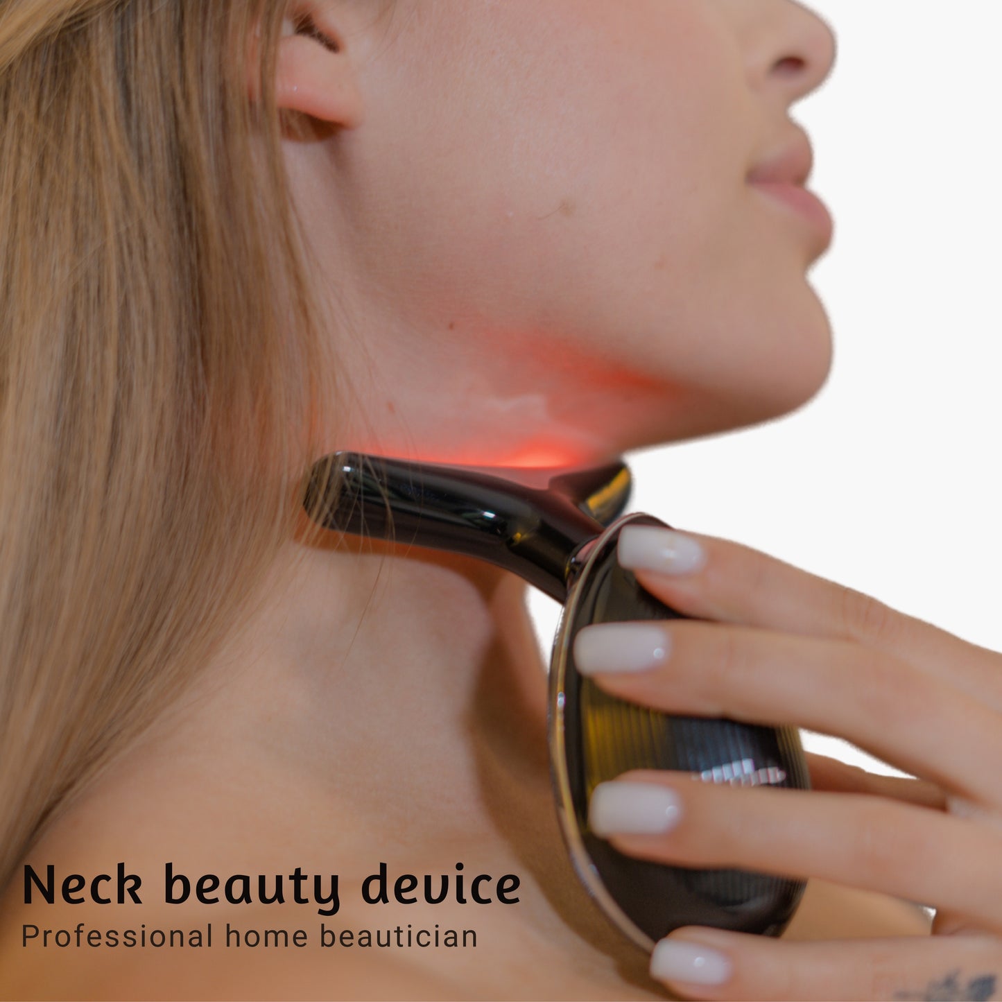 LED Therapy Handheld Device 3-Color Light, Vibration Massage, & EMS Firming Black