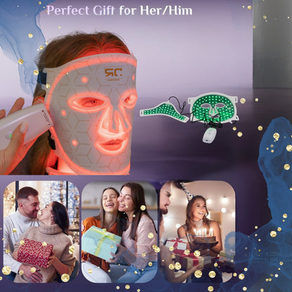 Silicone LED Face & Neck Therapy Mask – 7-Color Light + Near-Infrared White