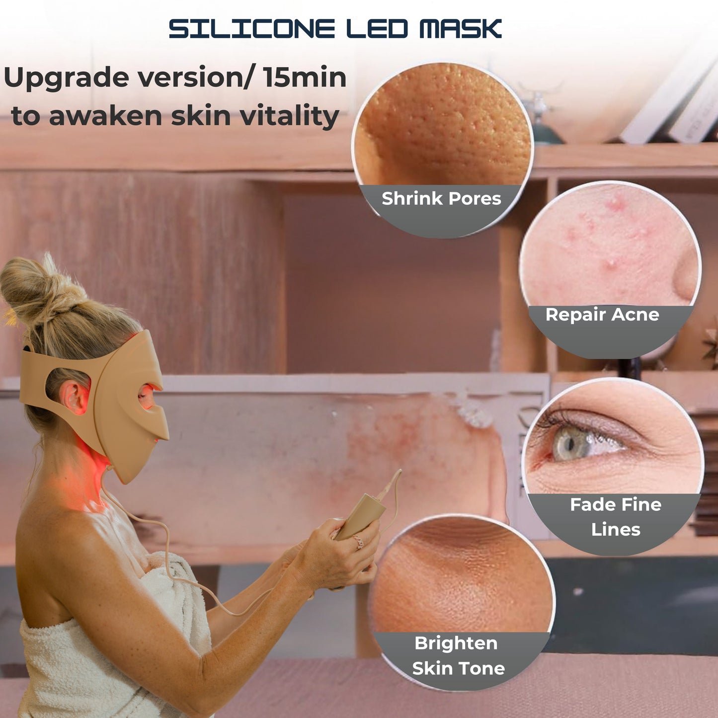 3D Silicone LED Light Therapy Mask – Skin Rejuvenation, Anti-Aging & Brightening