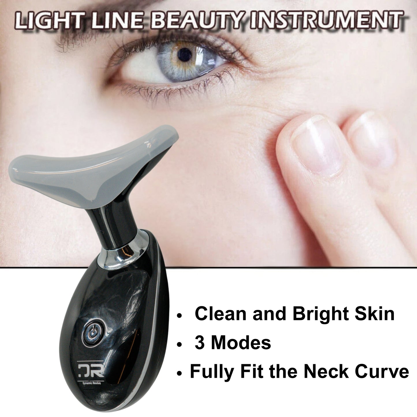 LED Therapy Handheld Device 3-Color Light, Vibration Massage, & EMS Firming Black