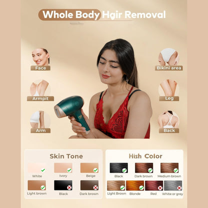 Laser Hair Removal Device  For Full Body Sapphire Double Freezing Point Depilator Green
