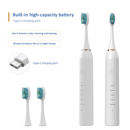 White Electric Toothbrush | Advanced Sonic Cleaning Technology
