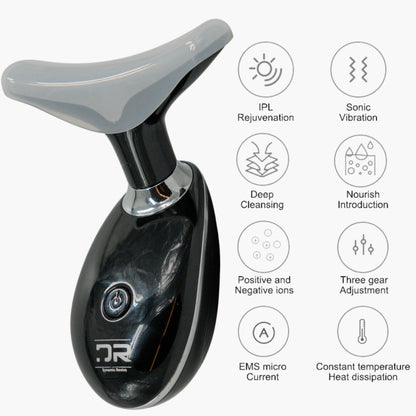 LED Therapy Handheld Device 3-Color Light, Vibration Massage, & EMS Firming Black