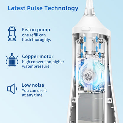 Water Flosser Portable Oral Irrigator with LED Digital Display White