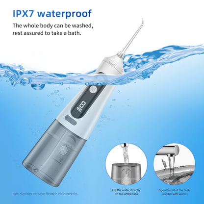 Water Flosser Portable Oral Irrigator with LED Digital Display White