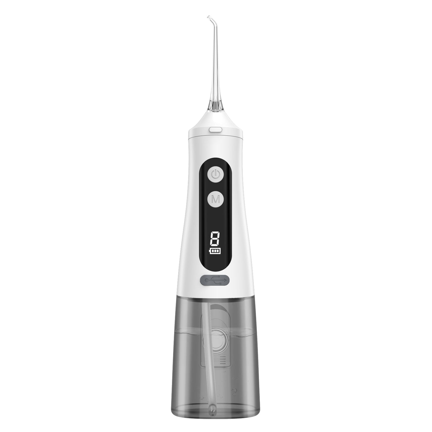 Water Flosser Portable Oral Irrigator with LED Digital Display White