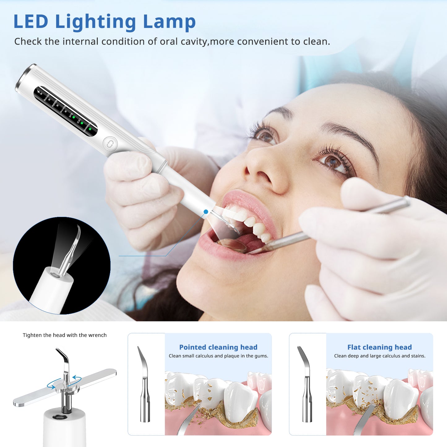 White Dental Cleaning Kit Professional Electric Tooth Cleaner